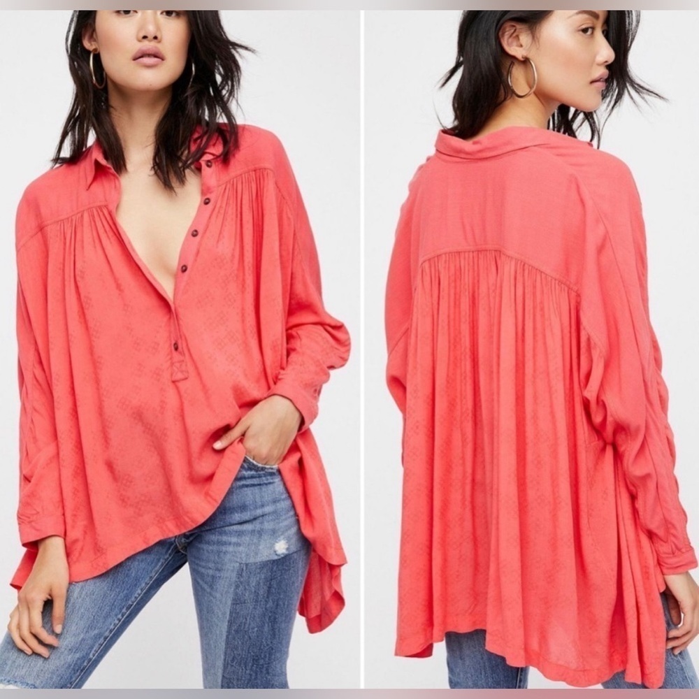 Free People Size XS Lovely Day Long Sleeve Shirt EUC - Picture 1 of 6